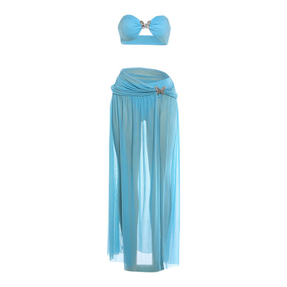 DLS Spring 2026 bikini sexy tube top skirt skirt swimsuit three-piece set