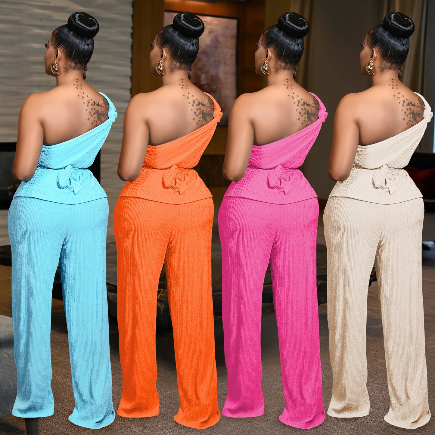 XYZ C7508 sleeveless top casual pants two-piece set