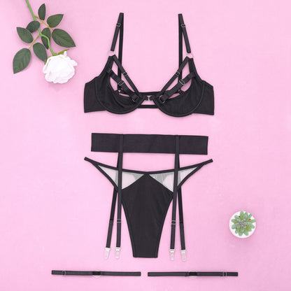 Strap backless Garter sexy lingerie set 1805