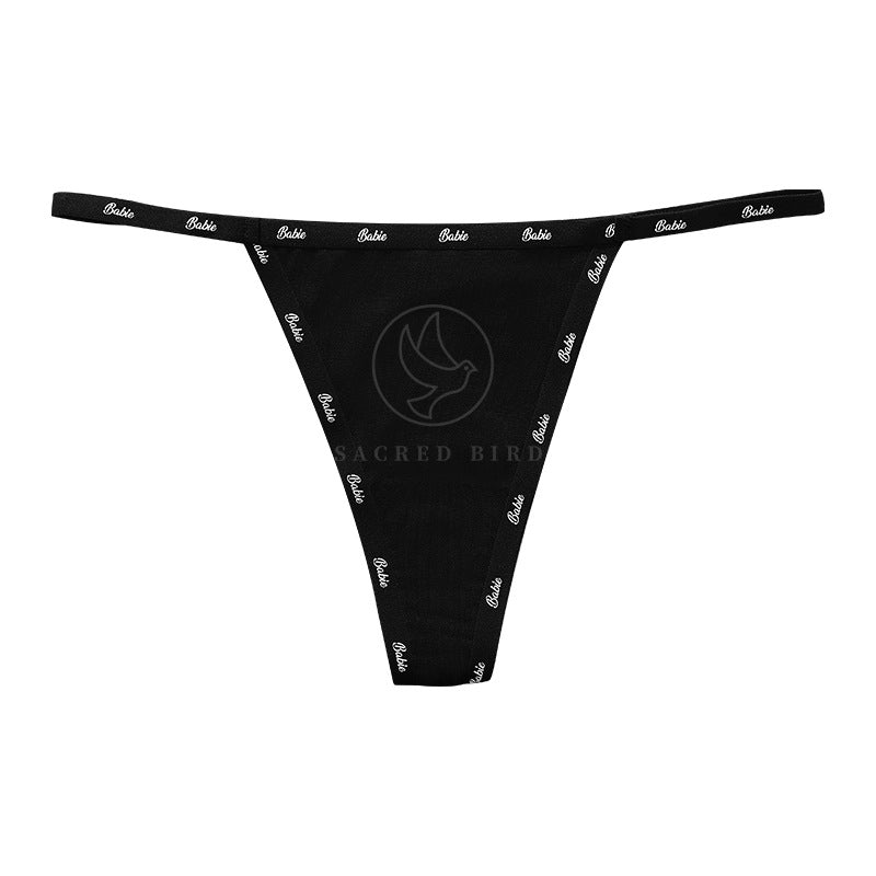 Letter thin stitching seamless Thin Ice Silk quick-drying one piece Large size T-back