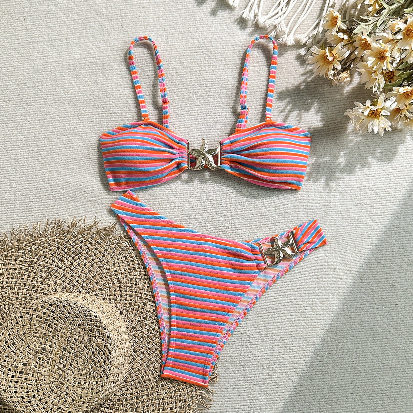 (4 days ready to ship) SY 2026 striped two-piece bikini