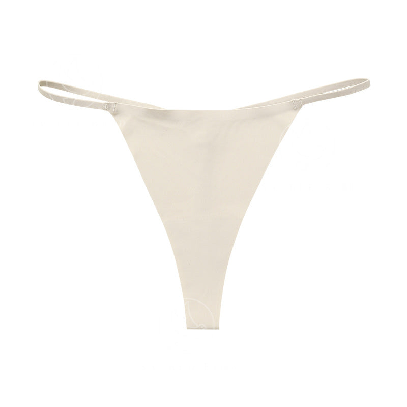 Seamless thin band buckle T-shaped panties less fitness underwear one piece cotton crotch T-back