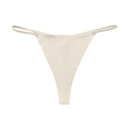 Seamless thin band buckle T-shaped panties less fitness underwear one piece cotton crotch T-back