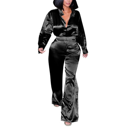 MYF (S-2XL) 20040 woven long sleeve shirt blouse and pants