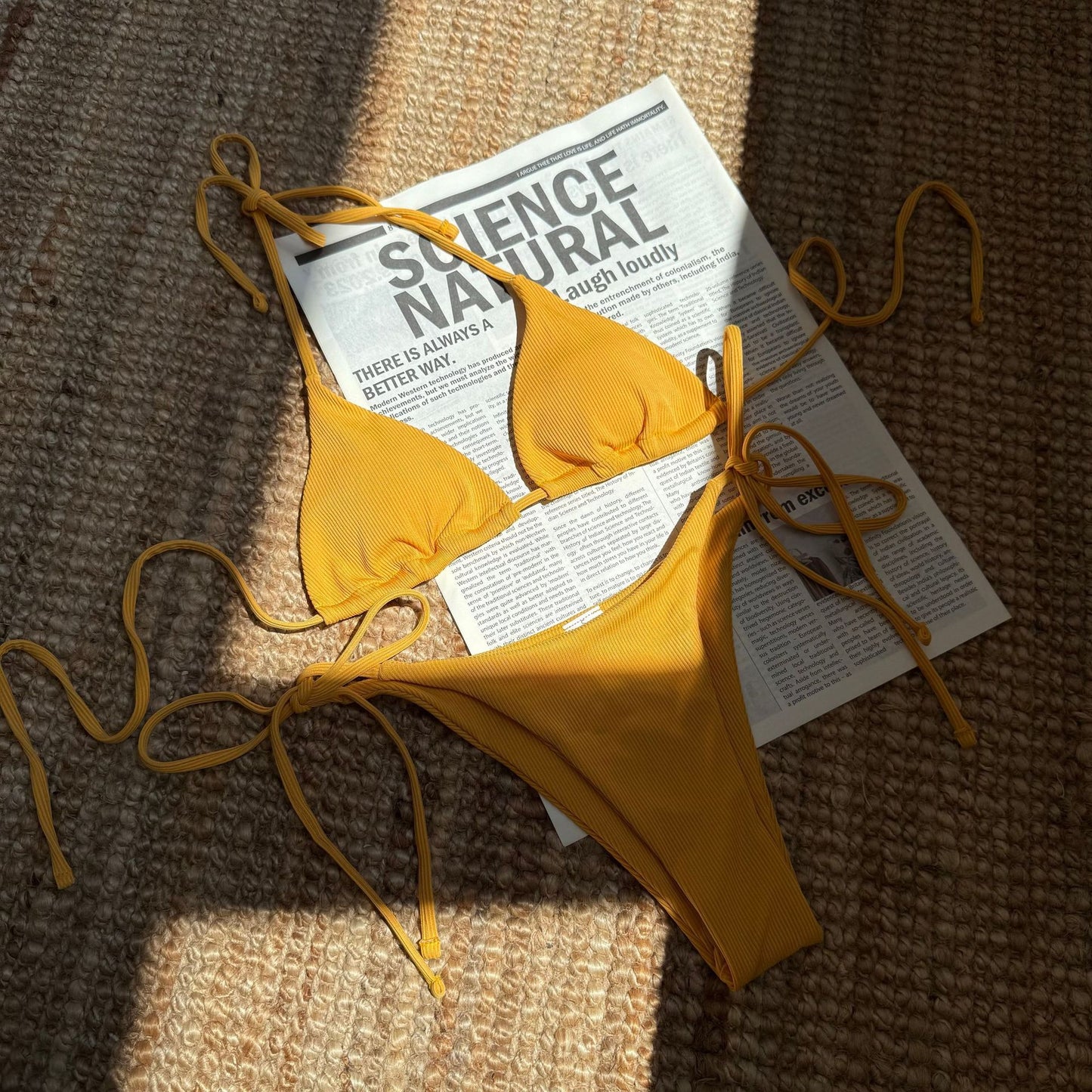 (4 days ready to ship) SY three-point small sunken stripe split bikini