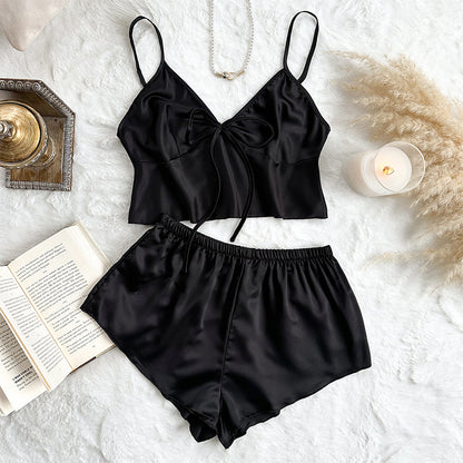 DNL silk underwear ice silk sling apron shorts suit