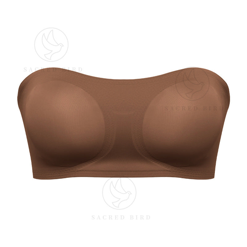 Double-sided open buckle chest cover small chest push up tube top non-slip anti-exposure large size without steel ring bra