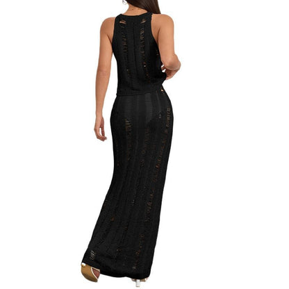 CYB sleeveless skirt suit beach cover-up long skirt