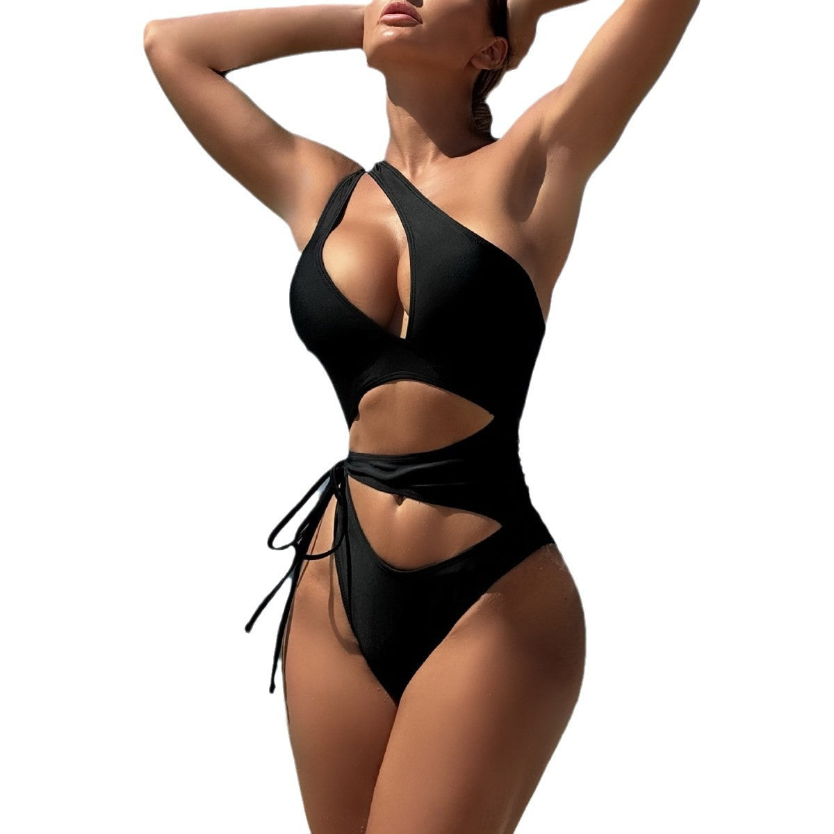 (4 days ready to ship) SY hollow drawstring strap one-piece bikini