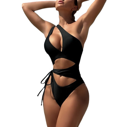 (4 days ready to ship) SY hollow drawstring strap one-piece bikini
