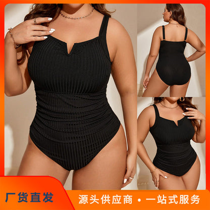 CL (L-4XL) plus size swimsuit women's Siamese triangle cover belly bikini beach
