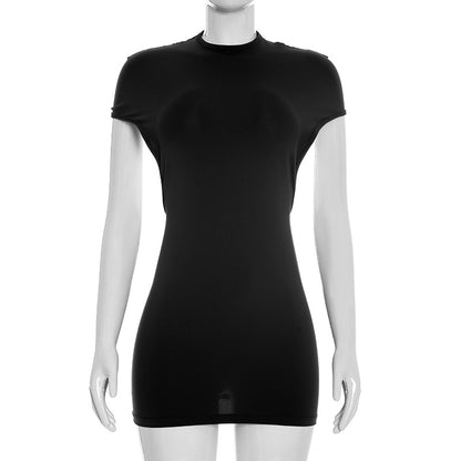 DZHT C26DS023 spring backless sheath dress