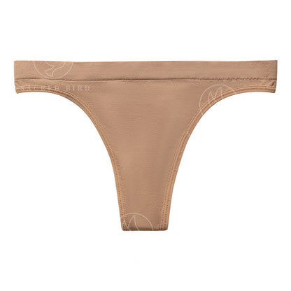 Lightweight seamless Ice Silk nude feel less than T-shaped panties yoga sports special large size cotton crotch breathable T-back