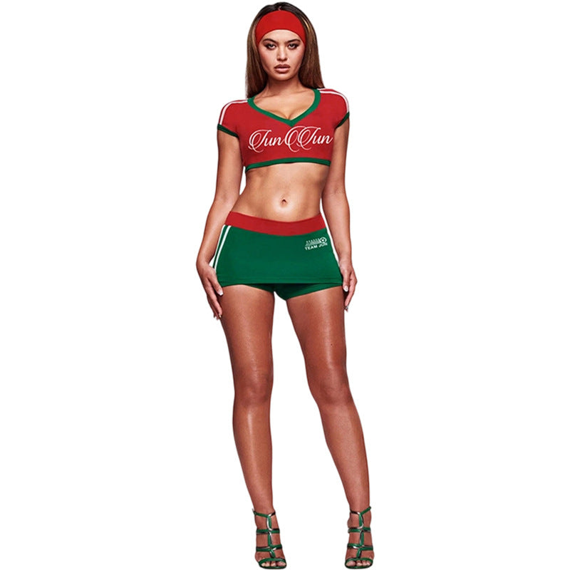 SXR K6S11031A summer crop-top short sleeve T-shirt hip skirt blouse and pants
