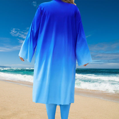 CL (L-4XL) Middle East Muslim gradient color long sleeve skirt sunscreen plus size swimsuit three-piece set