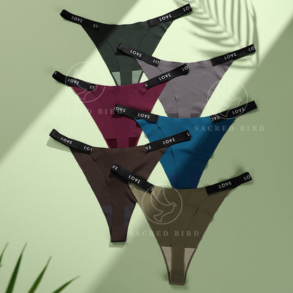Letter printing grinding traceless plus size cotton crotch less underwear T-shaped panties T-back