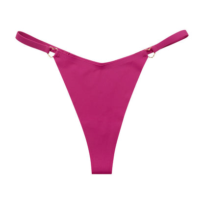 Thin belt low waist love ring seamless ice silk T-shaped Panties Plus size cotton crotch T-back