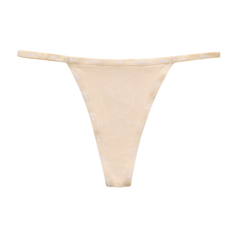 Letter thin stitching seamless Thin Ice Silk quick-drying one piece Large size T-back