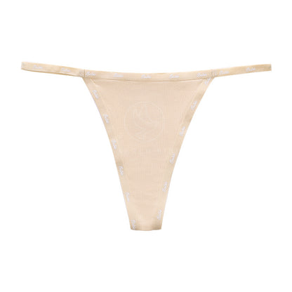 Letter thin stitching seamless Thin Ice Silk quick-drying one piece Large size T-back