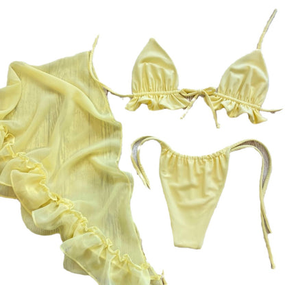 (4 days ready to ship) SY net skirt hemline pleated bikini
