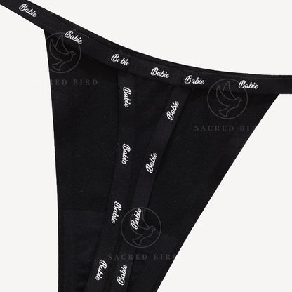 Letter thin stitching seamless Thin Ice Silk quick-drying one piece Large size T-back