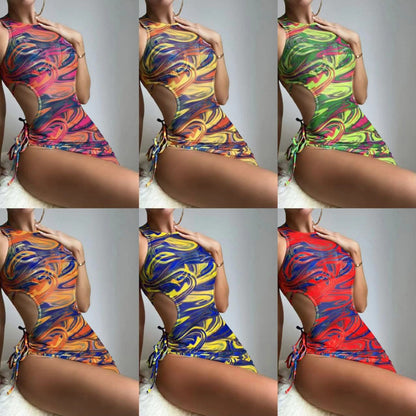 (4 days ready to ship) SY three-piece set hollow out strap drawstring three-piece bikini