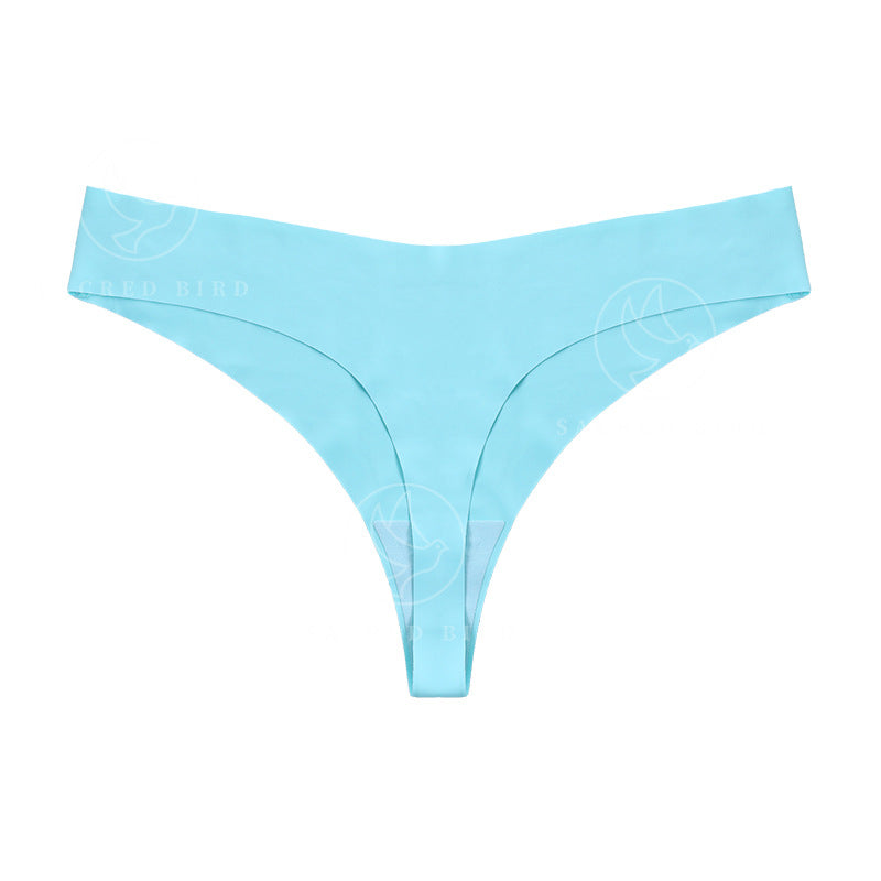 Leopard print T-back low waist T-shaped seamless one-piece cotton crotch comfortable breathable underwear