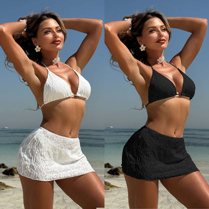 (4 days ready to ship) SY lace skirt split three-piece set