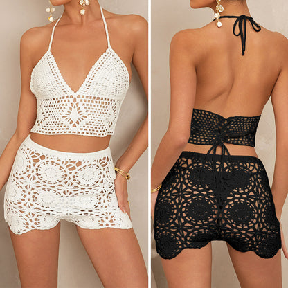 CYB water soluble spaghetti-strap camisole top half-length shorts sun protection beach skirt suit