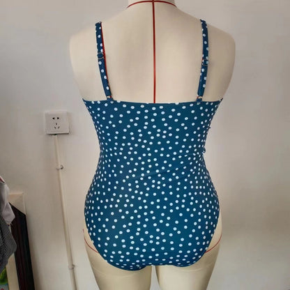 LF (L-4XL) bikini sexy suit one-piece color printing plus size swimsuit