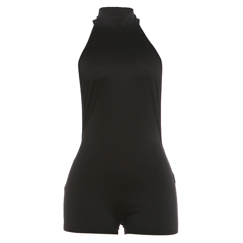 DLS summer turtleneck halter backless backless jumpsuit