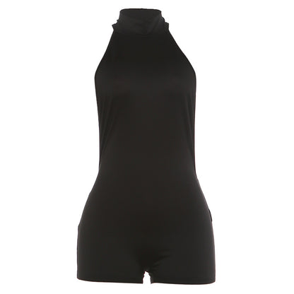 DLS summer turtleneck halter backless backless jumpsuit