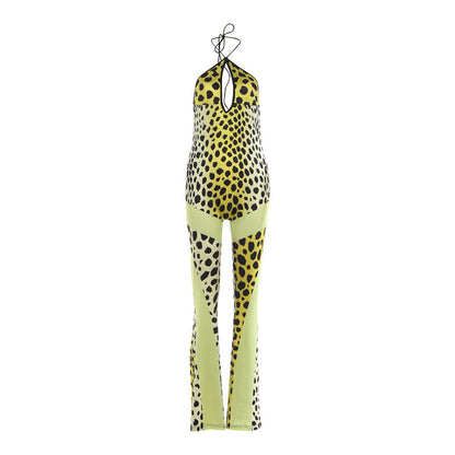 SXR spring sexy backless water drop collar lace-up halterneck slightly pull long conjoined trousers